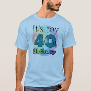 Camiseta É o meu aniversário de 40 anos (Azul)