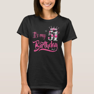 Camiseta É o meu aniversário de 511 ruas, Diamante Rosa, 51