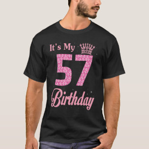 Camiseta É o meu aniversário de 57 anos Rainha feliz