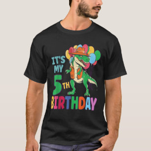 Camiseta É o meu aniversário de 5 Dinossauros Meninos Menin