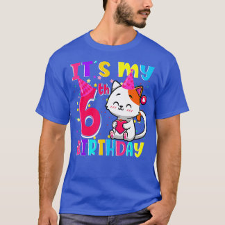 Camiseta É O Meu Aniversário De 6, Oferece Uma Garota De 6
