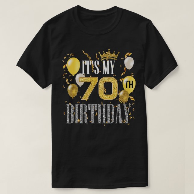 Camiseta É o meu aniversário de 70, Legal aos 70 anos P (Frente do Design)