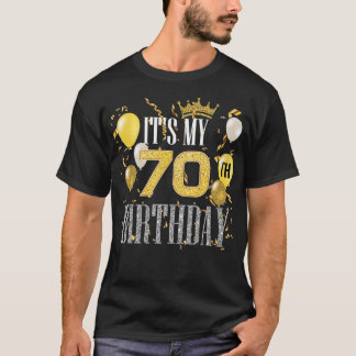 Camiseta É o meu aniversário de 70, Legal aos 70 anos P