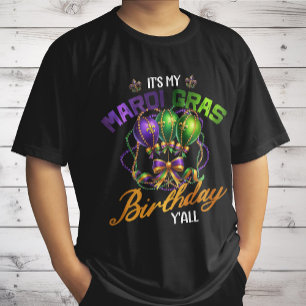 Camiseta É o meu aniversário de Mardi Gras, vocês todos cel