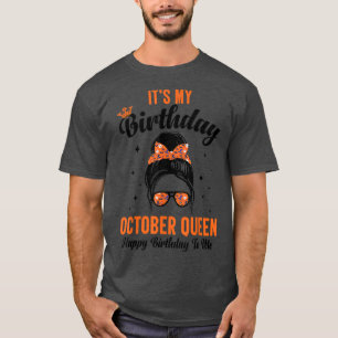 Camiseta É o meu aniversário de outubro do Halloween Mensag