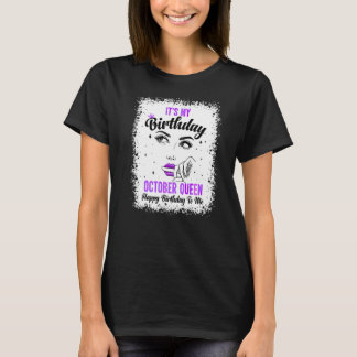 Camiseta É o meu aniversário de outubro Rainha Feliz Aniver