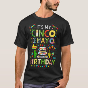 Camiseta É o meu aniversário, festa Cinco de Mayo