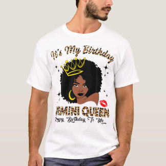 Camiseta É O Meu Aniversário Gemini Rainha Africana America