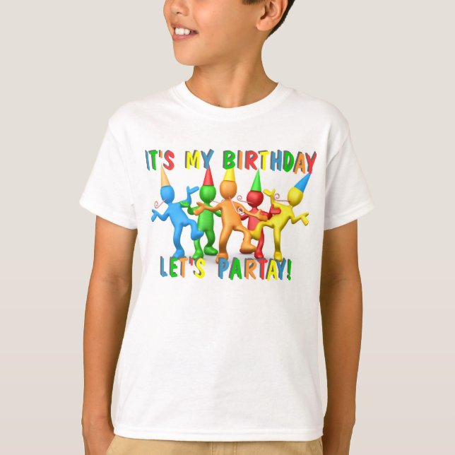 Camiseta É o meu aniversário! Partay vamos! (Frente)