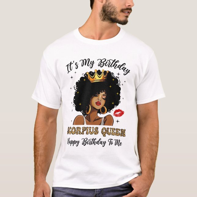 Camiseta É o meu aniversário Scorpio Queen African American (Frente)