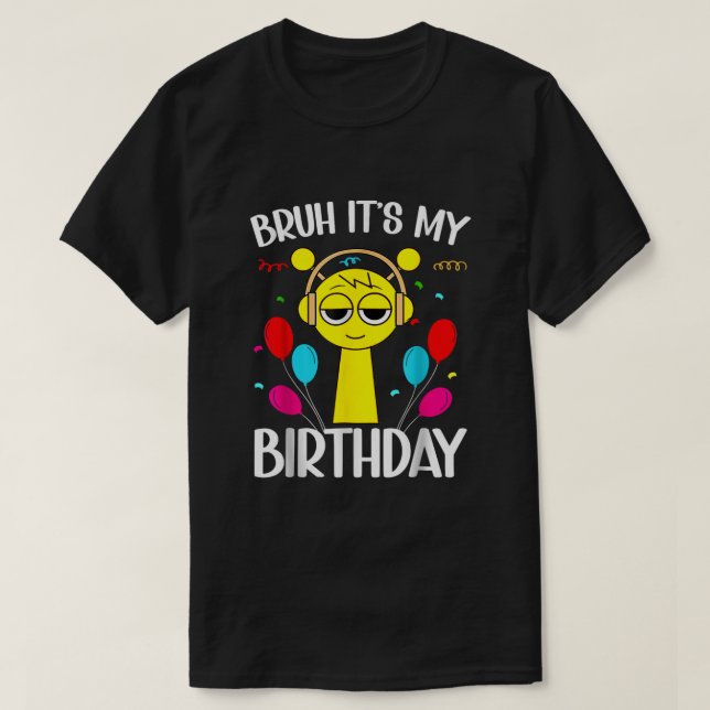 Camiseta | É o meu aniversário, Sprunki, T-Shirt (Frente do Design)