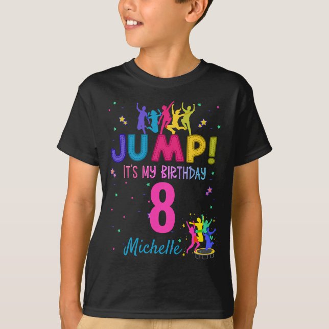 Camiseta É o meu aniversário, Trampoline Bunt. (Frente)