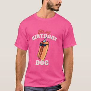Camiseta É o meu cachorro de aniversário! Engraçado Verão A