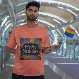 Camiseta É o meu Confetti Geométrico de Aniversário