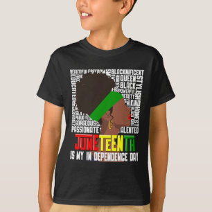 Camiseta É o Meu Dia de Independência Feliz Mulher Negra