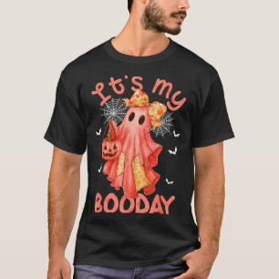 Camiseta É o Meu Dia do Boo Halloween Rosa Jeans Aniversári