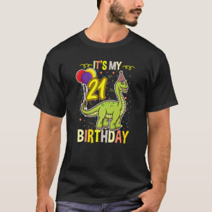 Camiseta É O Meu Dinossauro aniversário de 21 anos
