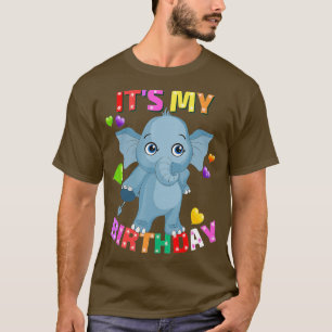 Camiseta É o meu elefante de aniversário para meninas, Aniv