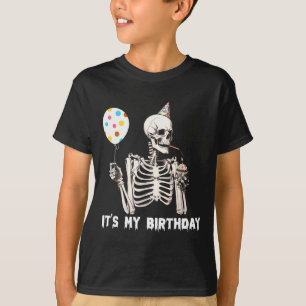 Camiseta É o meu esqueleto de aniversário de Halloween, ani