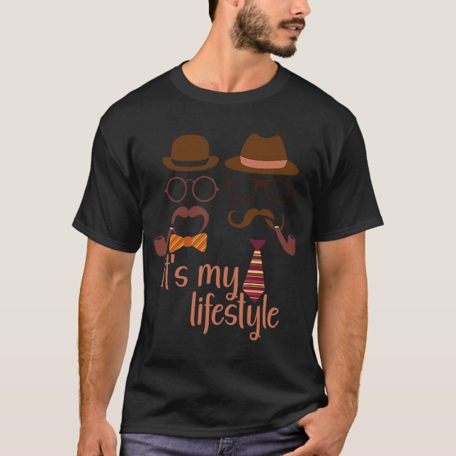 Camiseta É o meu estilo de vida, Hipster fumante de cigarro (Frente)