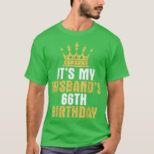 Camiseta É o meu marido de 66 anos Feliz aniversário de 66