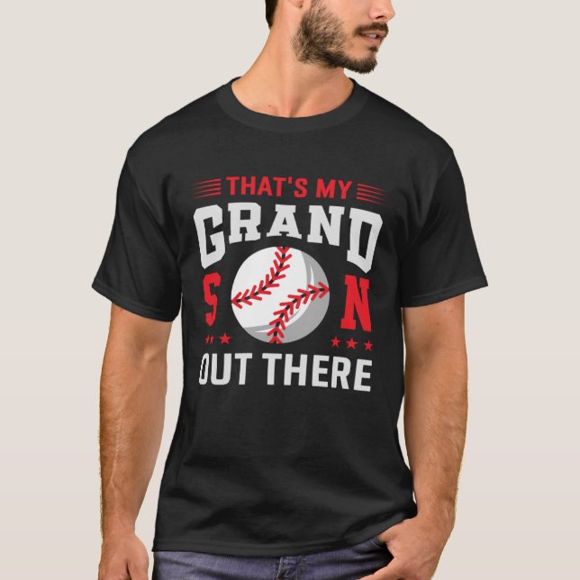 Camiseta É o meu neto lá fora, avós de baseball (Frente)