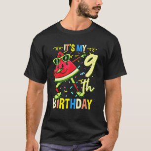 Camiseta É o meu nono aniversário, Dabbing Watermelon