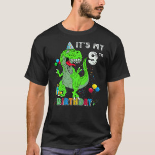 Camiseta É o meu nono aniversário Feliz 9 anos Dinossauro R