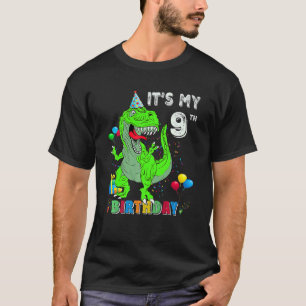 Camiseta É o meu nono aniversário Feliz 9 anos Dinossauro R