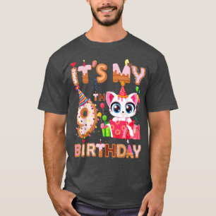 Camiseta É o meu nono aniversário, garota engraçada, aniver