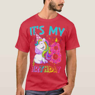 Camiseta É o meu oitavo aniversário, garotas de Unicórnio b