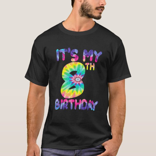 Camiseta É o meu oitavo aniversário, meninas de 8 anos, gar (Frente)