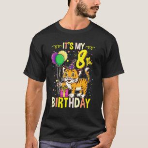 Camiseta É o meu oitavo aniversário, Tiger Animal