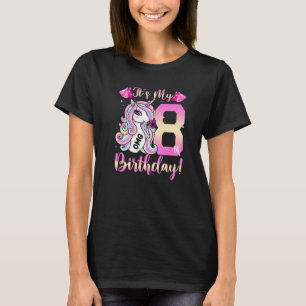 Camiseta É o meu oitavo aniversário, Unicórnio, 8 anos, cri