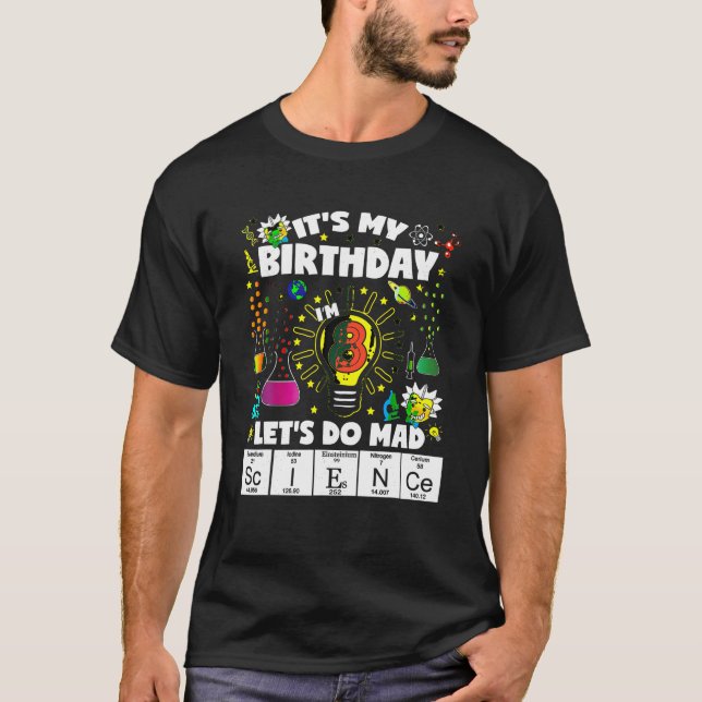 Camiseta É o meu oitavo aniversário Vamos fazer ciência lou (Frente)