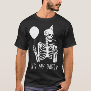 Camiseta É o meu partido Preguiçoso Halloween Costume Skele