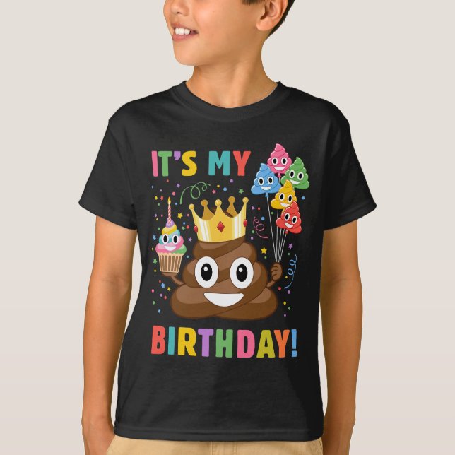 Camiseta É o meu Poop de Aniversário engraçado (Frente)