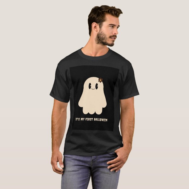 Camiseta É o meu primeiro traje negro de Halloween. (Frente Completa)