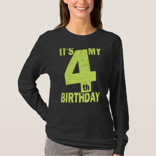 Camiseta É o meu quarto aniversário de 4 anos, garota e men