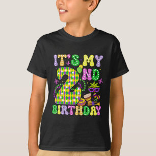 Camiseta É o meu segundo aniversário do Mardi Gras Party Ki