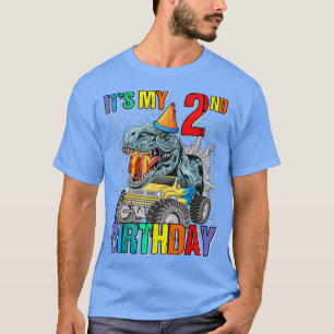 Camiseta É o meu segundo aniversário Monstro Dinossauro de 