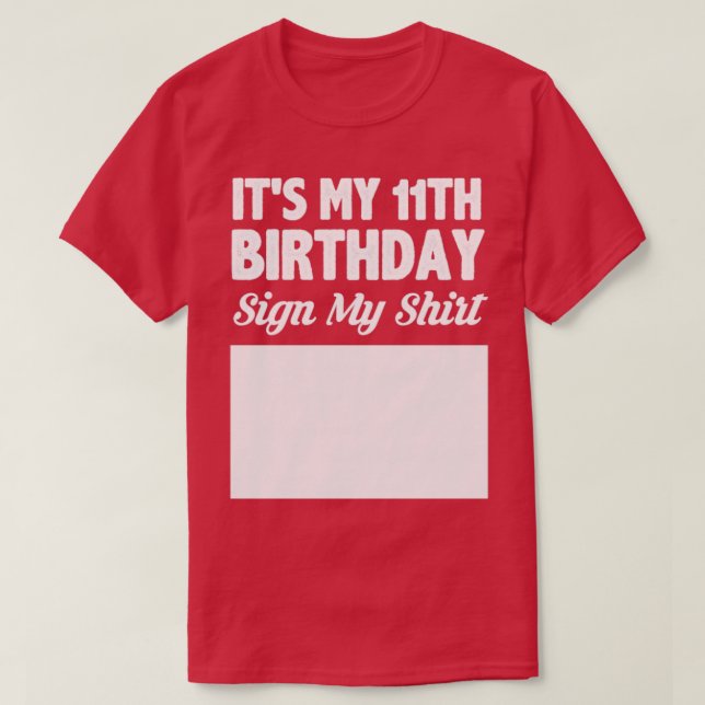 Camiseta É o meu sinal de 11 de aniversário (Frente do Design)