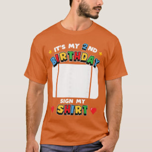 Camiseta É o meu sinal de 2º aniversário Meu tema de videog