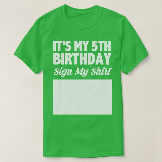 Camiseta É o meu sinal de 5 de aniversário (Frente do Design)