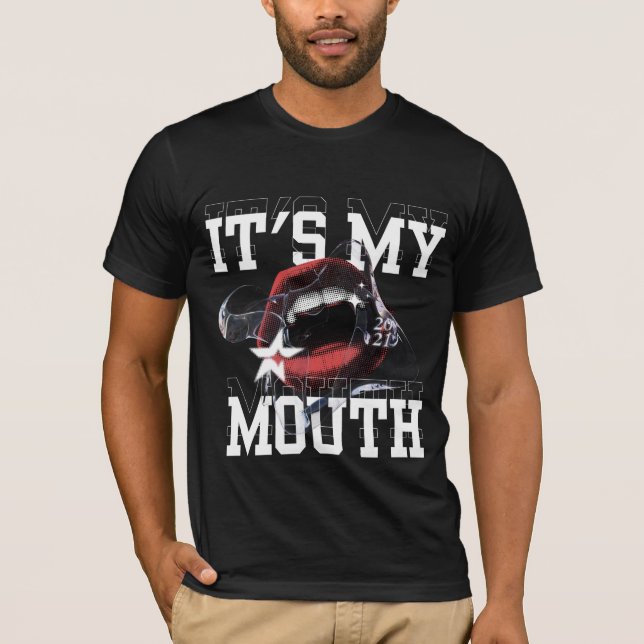Camiseta É o meu Tee Gráfico de Boca Negra (Frente)