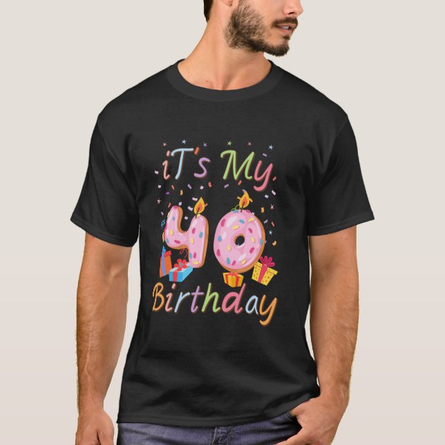 Camiseta É o meu tema de Rosquinha de Bolo de aniversário d (Frente)