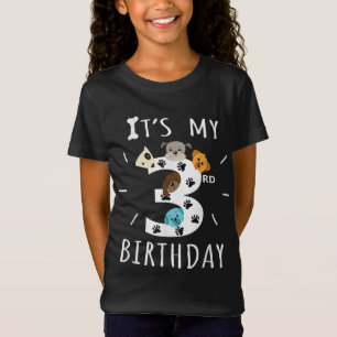 Camiseta É o meu tema do cão aniversário de 3 anos