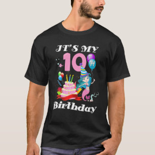 Camiseta É o meu terceiro aniversário de 10 anos Meninas de