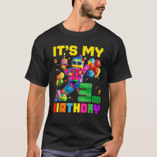 Camiseta É O Meu Terceiro Terceiro Aniversário Construindo 