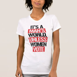 CAMISETA É O MUNDO DE UM HOMEM A MENOS QUE AS MULHERES VOTE